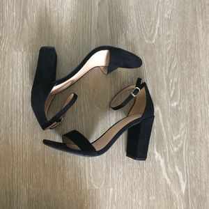 Black Suede Block Heels
